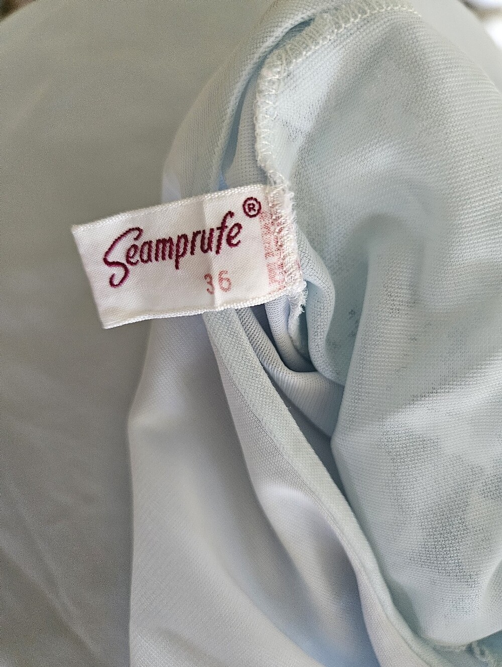 Vintage Light Blue Lace Bodice Double V-Neck Slip Dress - Picture 2 of 6